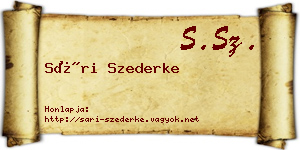 Sári Szederke névjegykártya